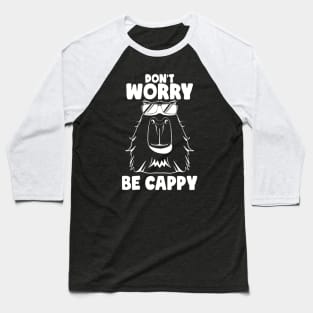 Don't Worry be Cappy Funny Capybara Face Rodent Capybaras Baseball T-Shirt